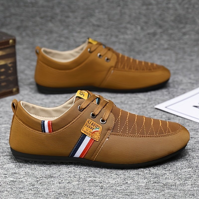Men's Comfy Canvas Shoes, Breathable Lace-up Casual Walking Shoes For Office Walking Driving, Spring Summer And Autumn - Image 9