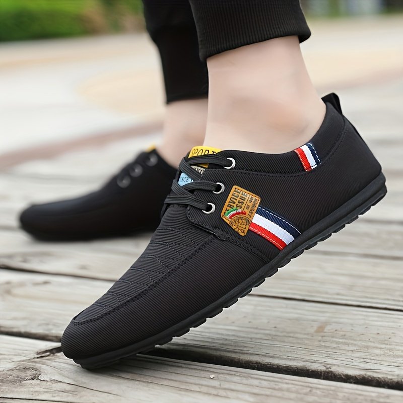 Men's Comfy Canvas Shoes, Breathable Lace-up Casual Walking Shoes For Office Walking Driving, Spring Summer And Autumn - Image 2