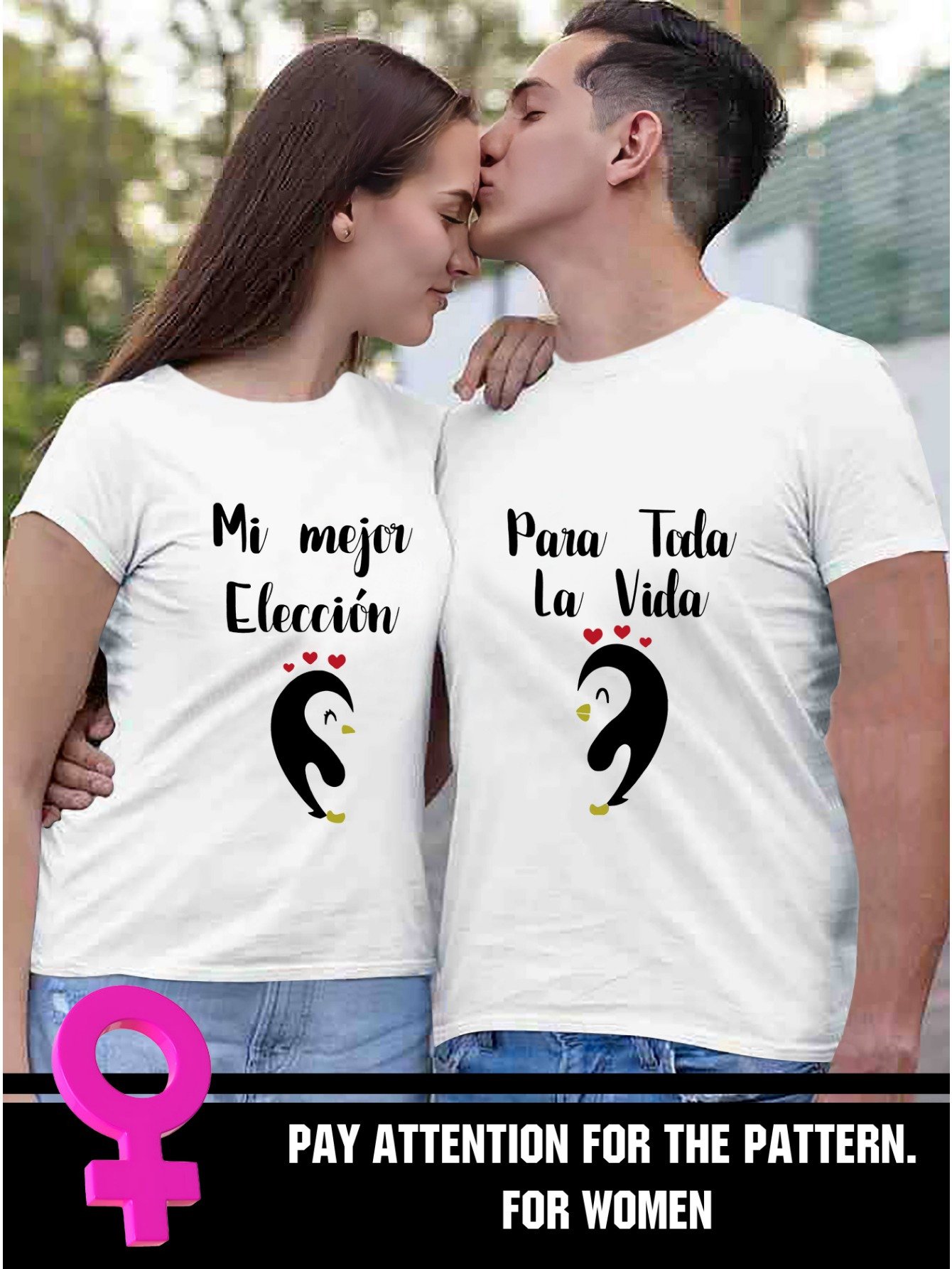 Couples Matching Penguin Print T-Shirts - Polyester Blend Casual Crew Neck Tees with Slight Stretch for Men and Women, Regular Fit Short Sleeve Tops for Summer Leisure - Image 7