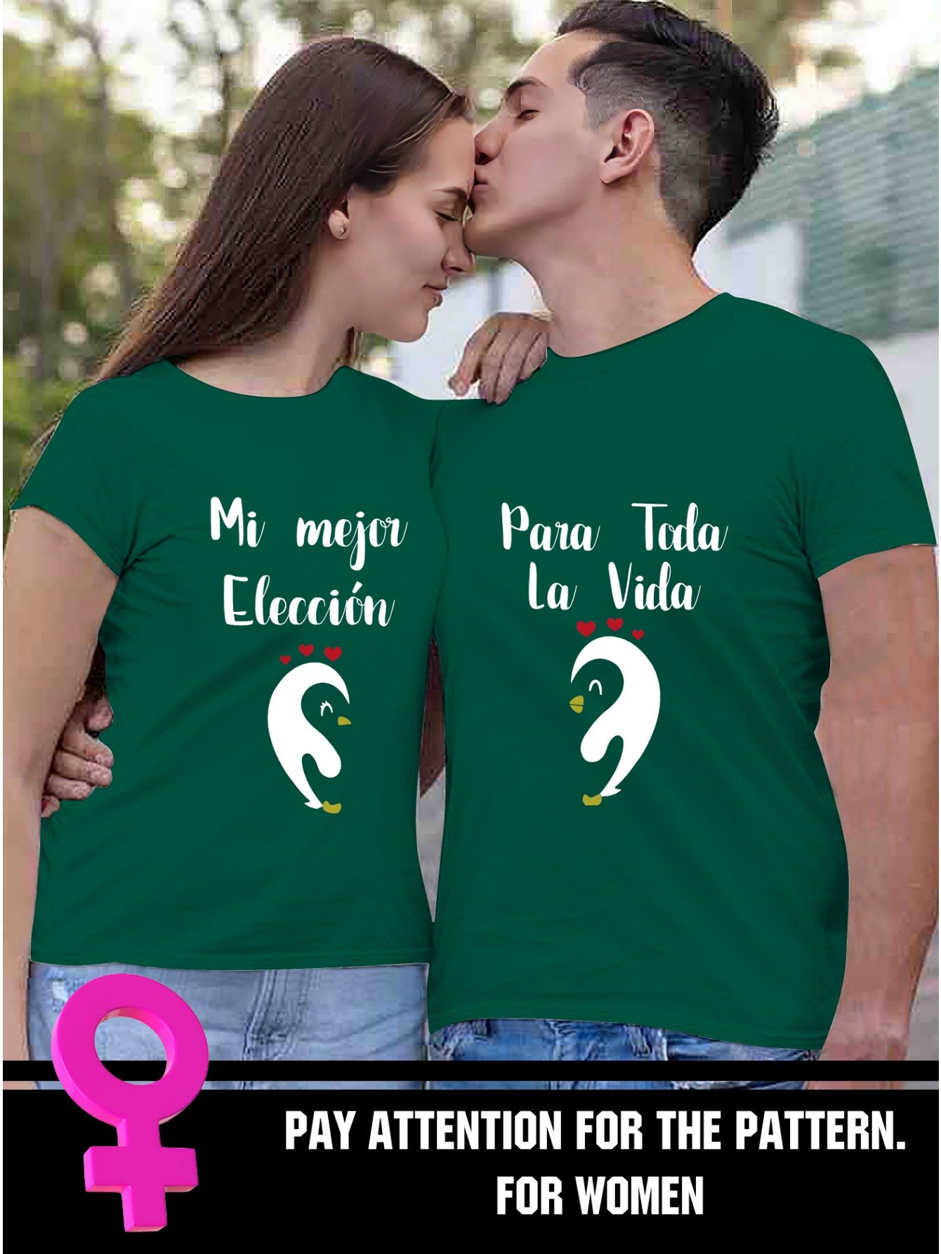 Couples Matching Penguin Print T-Shirts - Polyester Blend Casual Crew Neck Tees with Slight Stretch for Men and Women, Regular Fit Short Sleeve Tops for Summer Leisure - Image 3