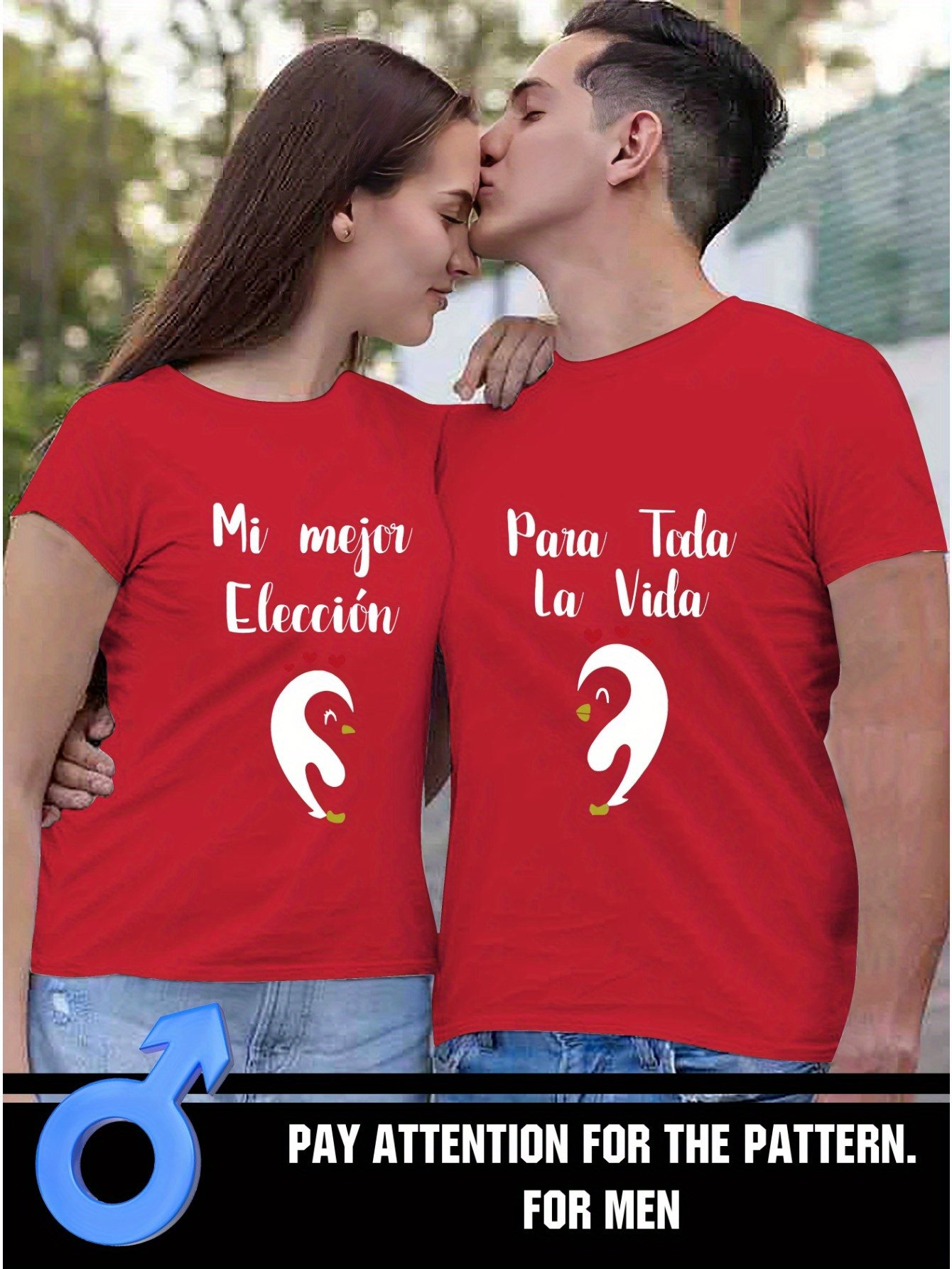 Couples Matching Penguin Print T-Shirts - Polyester Blend Casual Crew Neck Tees with Slight Stretch for Men and Women, Regular Fit Short Sleeve Tops for Summer Leisure