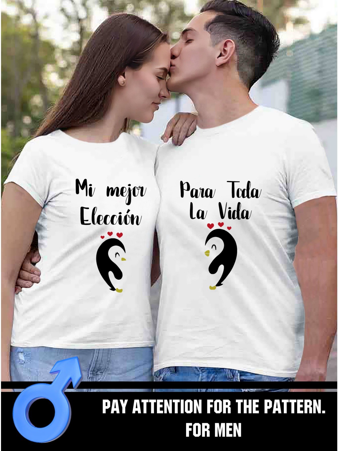 Couples Matching Penguin Print T-Shirts - Polyester Blend Casual Crew Neck Tees with Slight Stretch for Men and Women, Regular Fit Short Sleeve Tops for Summer Leisure - Image 6