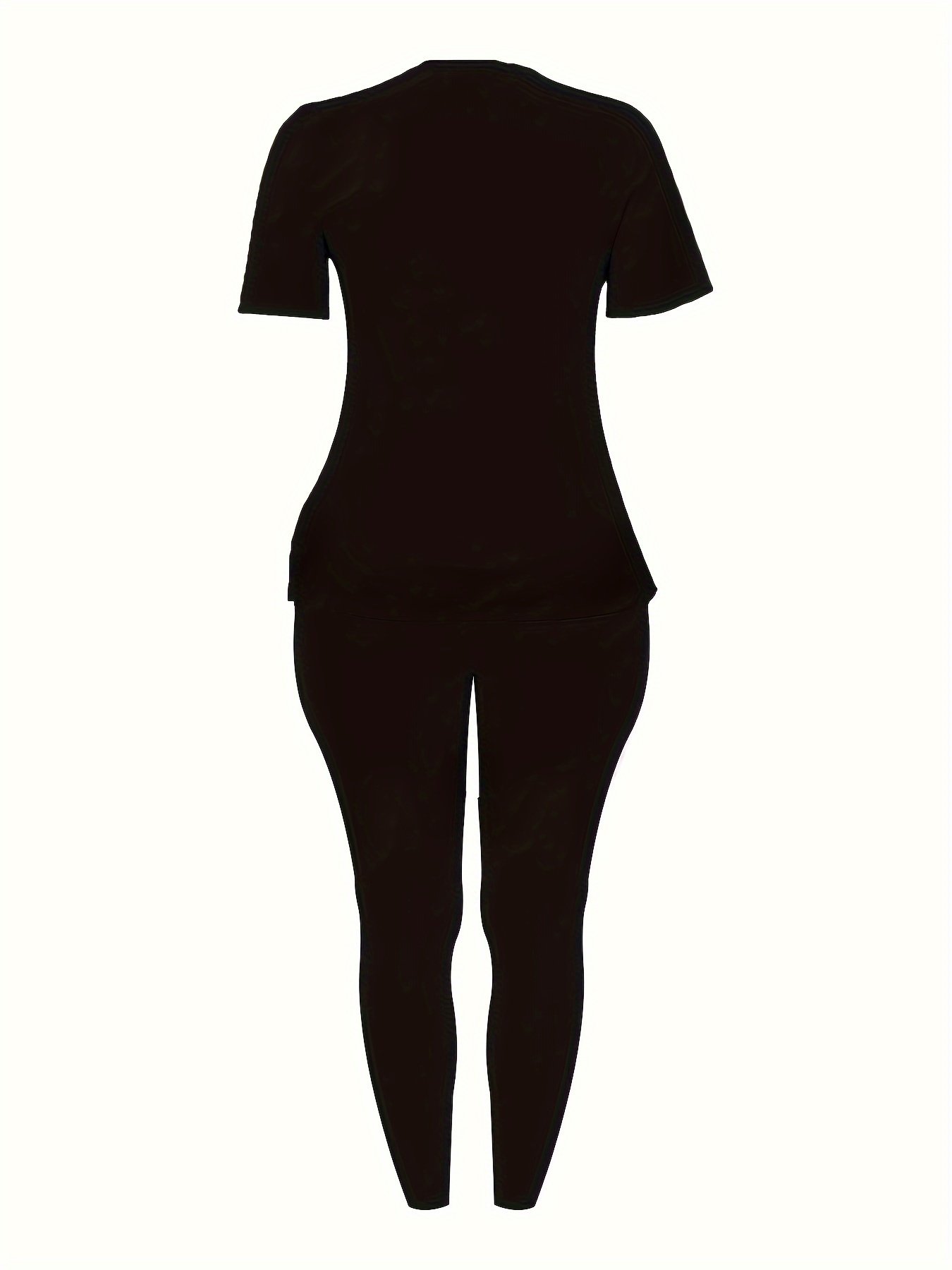 Casual Teddy Bear Print Two-piece, Crew Neck Short Sleeve T-shirt & Skinny Leggings Outfits, Women's Clothing - Image 9