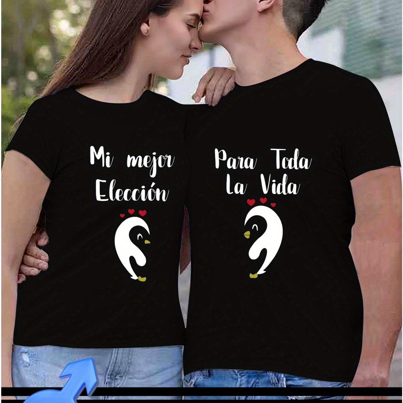 Couples Matching Penguin Print T-Shirts - Polyester Blend Casual Crew Neck Tees with Slight Stretch for Men and Women, Regular Fit Short Sleeve Tops for Summer Leisure - Image 11