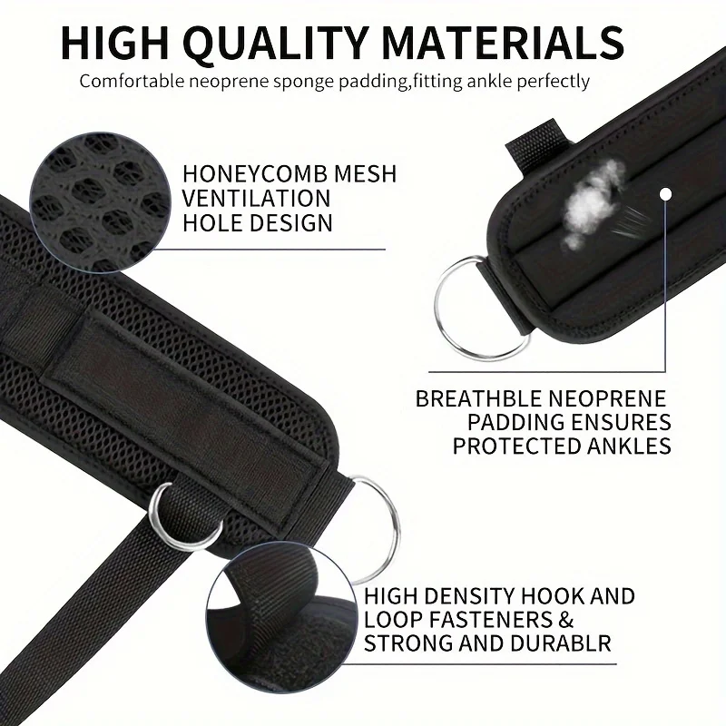 Adjustable D-ring Foot Rope, Ankle Buckle,Gantry Buckle,Ankle Protection Strap,Leg Strength Training Sports Protective Equipment - Image 3