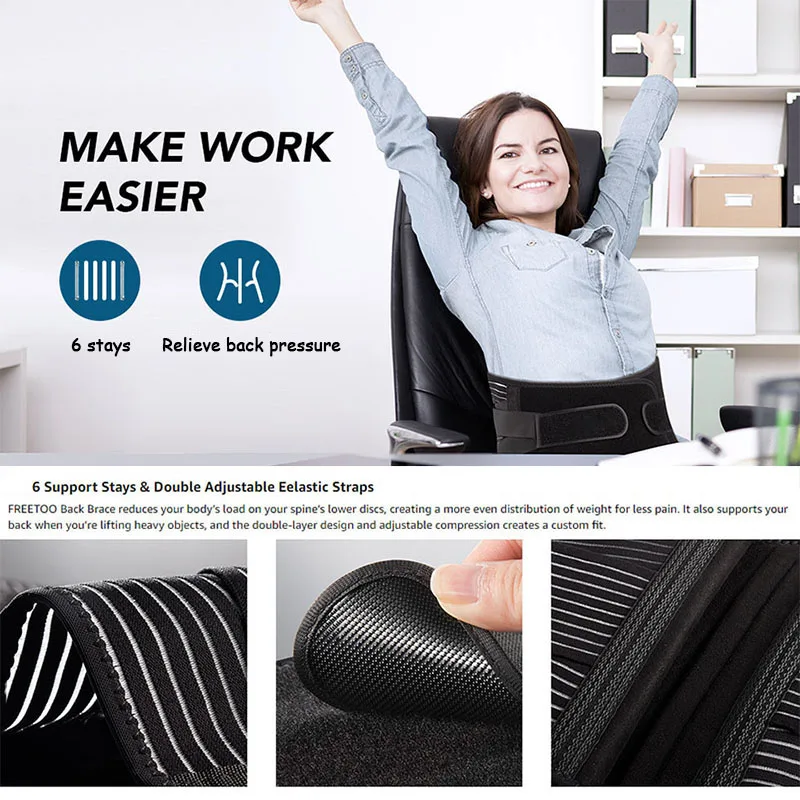 Adjustable Lower Back Brace Lumbar Support Belt Waist Trainer Relaxed Spine Decompression Anti-skid Breathable for Men and Women - Image 6