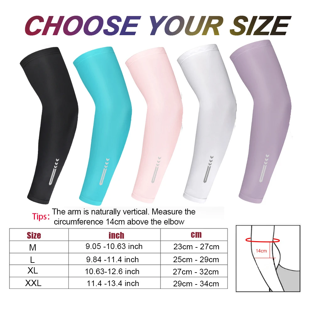 1Pair UV Sun Protection Arm Sleeves UPF 50 for Men Women, Cooling Compression Arm Sleeves for Cycling, Basketball, Golf - Image 2