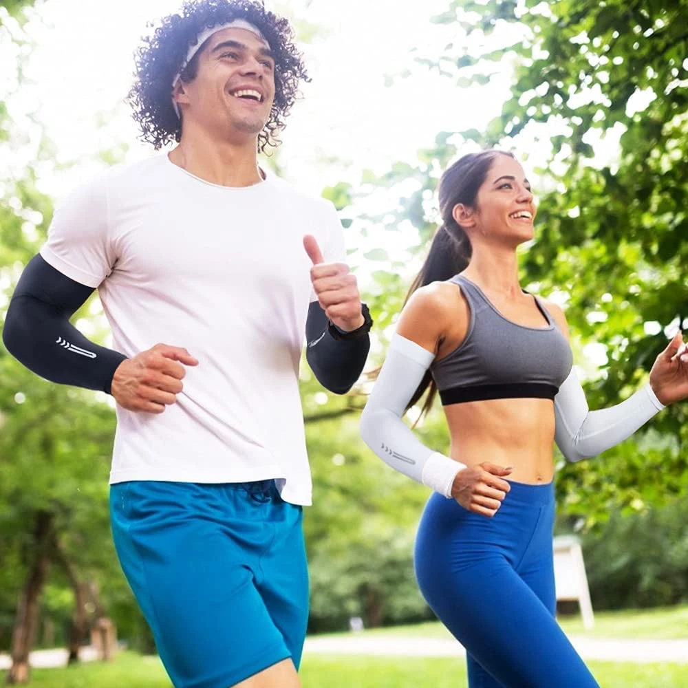 1Pair UV Sun Protection Arm Sleeves UPF 50 for Men Women, Cooling Compression Arm Sleeves for Cycling, Basketball, Golf - Image 6