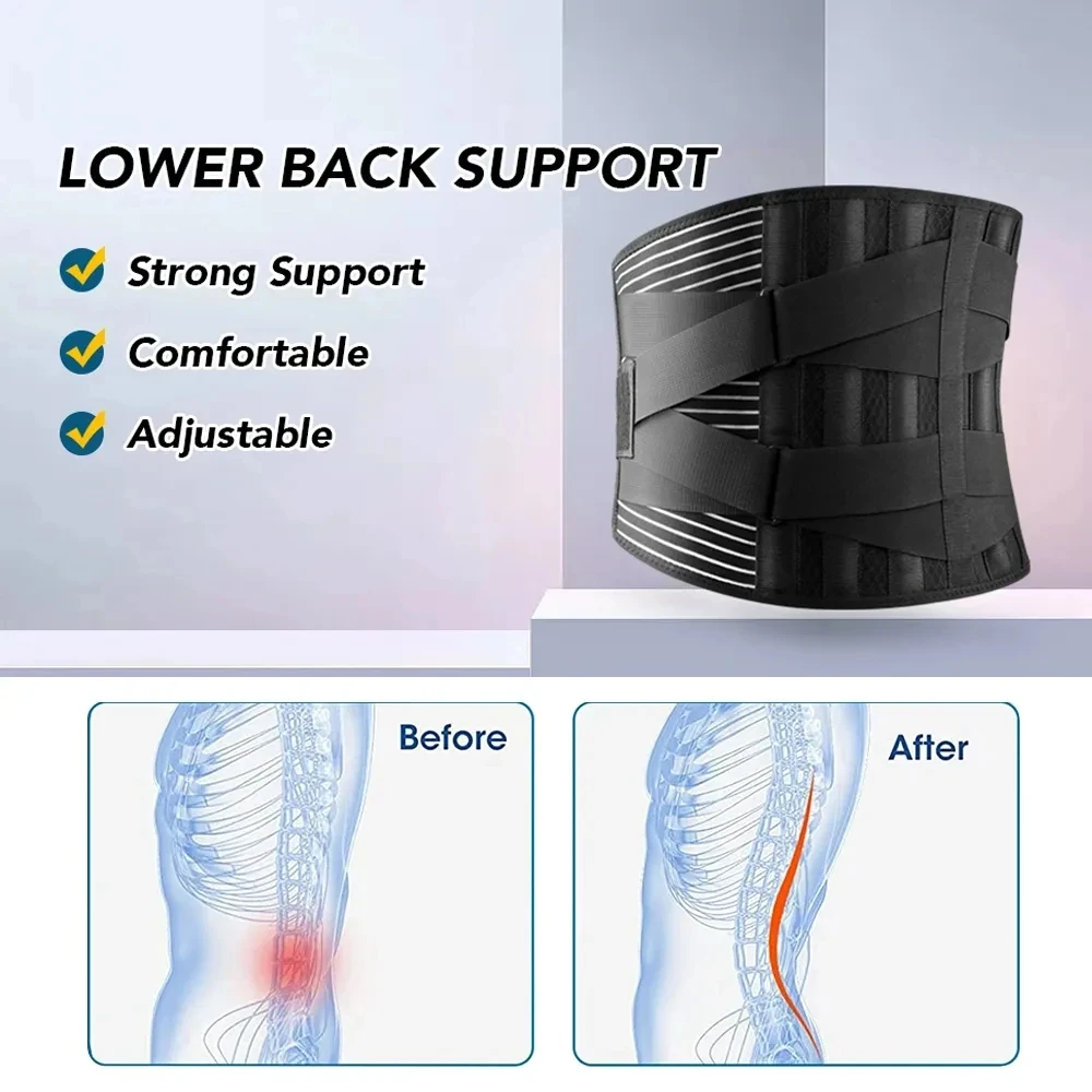 Adjustable Lower Back Brace Lumbar Support Belt Waist Trainer Relaxed Spine Decompression Anti-skid Breathable for Men and Women - Image 2