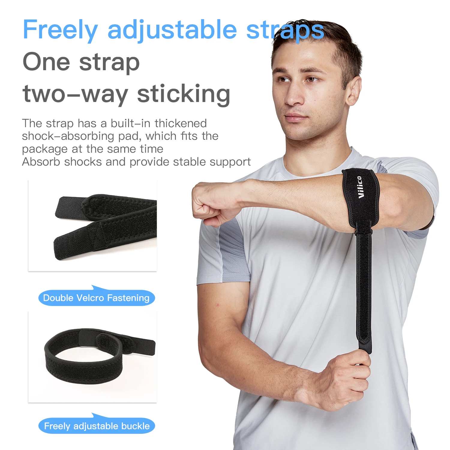 1PCS Professional Sports Elbow Strap With Bi-directional Adjustment and Stable Support Lightweight and Comfortable to Wear - Image 4