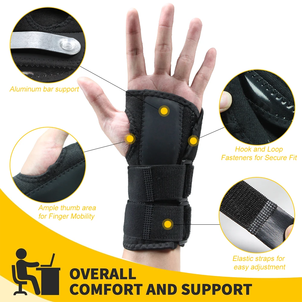 1PCS Wrist Brace for Carpal Tunnel, Wrist Brace Night Support, Adjustable Wrist Splint Right Left Hand, for Women and Men - Image 3