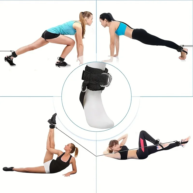 Adjustable D-ring Foot Rope, Ankle Buckle,Gantry Buckle,Ankle Protection Strap,Leg Strength Training Sports Protective Equipment - Image 6