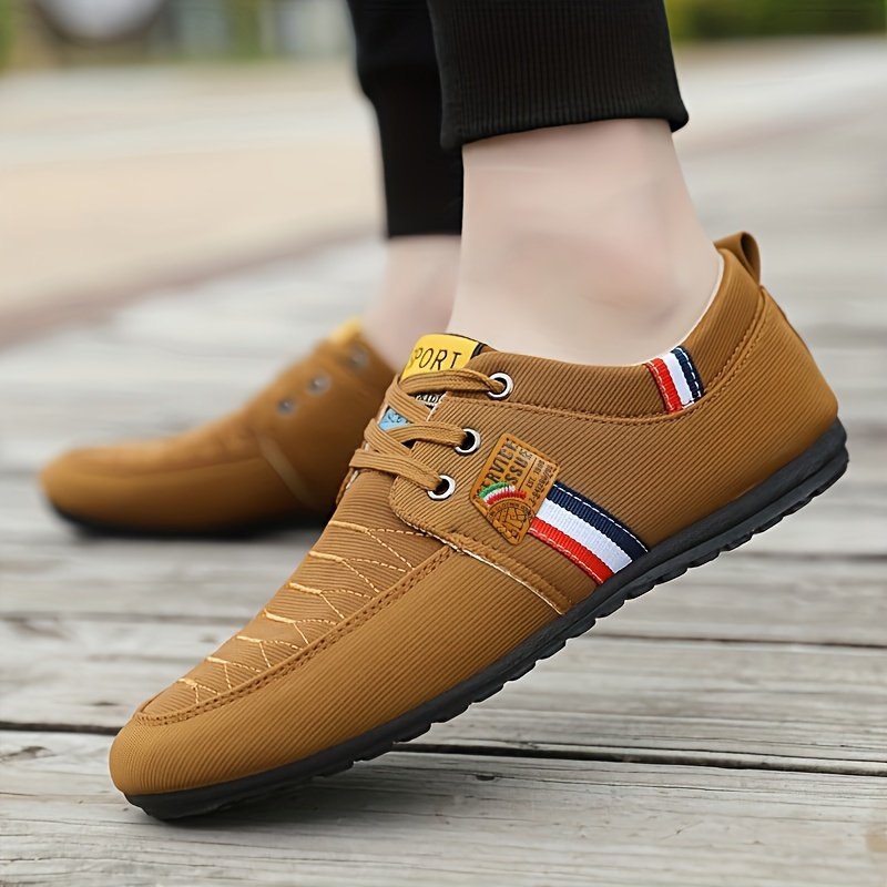 Men's Comfy Canvas Shoes, Breathable Lace-up Casual Walking Shoes For Office Walking Driving, Spring Summer And Autumn - Image 12