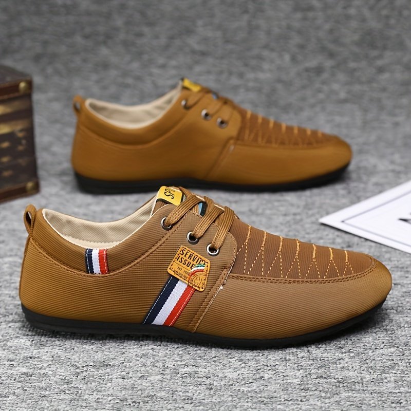 Men's Comfy Canvas Shoes, Breathable Lace-up Casual Walking Shoes For Office Walking Driving, Spring Summer And Autumn - Image 5