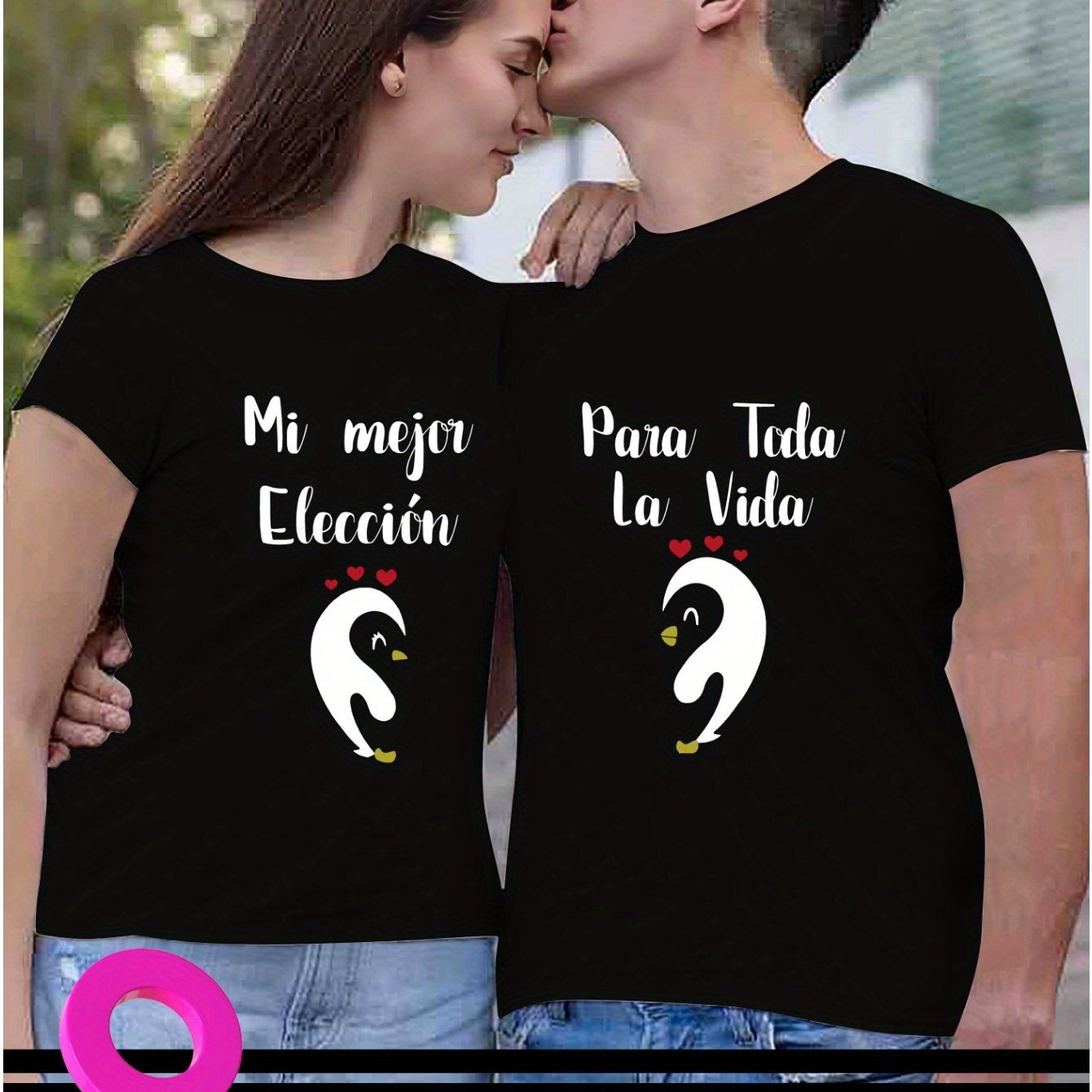 Couples Matching Penguin Print T-Shirts - Polyester Blend Casual Crew Neck Tees with Slight Stretch for Men and Women, Regular Fit Short Sleeve Tops for Summer Leisure - Image 12