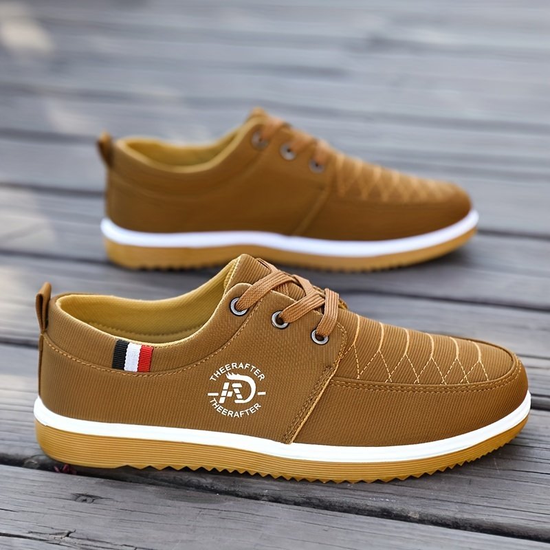 Men's Solid Color Business Style Canvas Walking Shoes, Comfy Non Slip Lace Up Durable Sneakers For Men's Outdoor Activities - Image 8