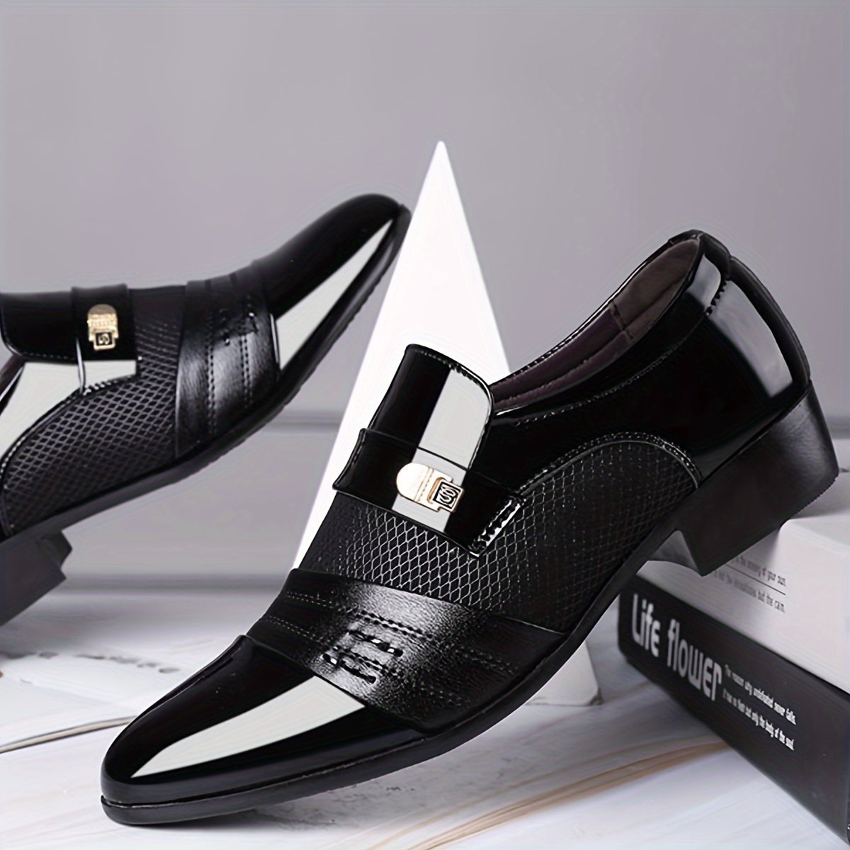 Plus Size Men's Solid Color Slip On Business Shoes, Comfy Non Slip Casual Durable Rubber Sole Casual Walking Shoes, Men's Footwear - Image 7